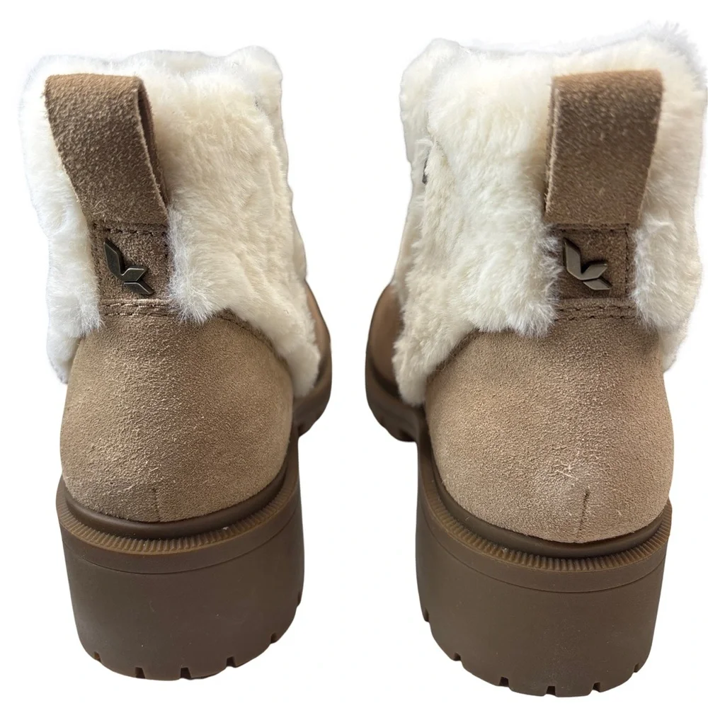 Koolaburra by UGG Tan Berria Fuzz Ankle Boots Size 10 Like New